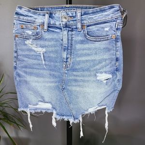 High-Rise Mini Denim Skirt by American Eagle, Size 0